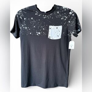 Urban Heritage Black and White Paint-Splatter Tee